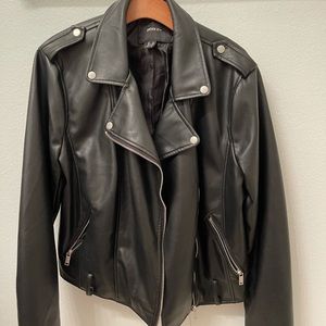 Oversized leather jacket